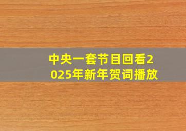 中央一套节目回看2025年新年贺词播放