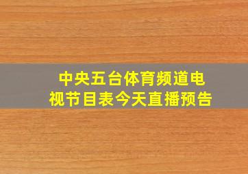 中央五台体育频道电视节目表今天直播预告