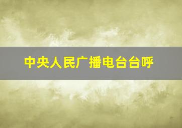 中央人民广播电台台呼