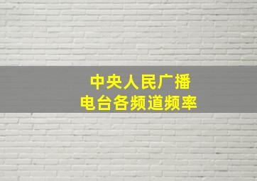 中央人民广播电台各频道频率