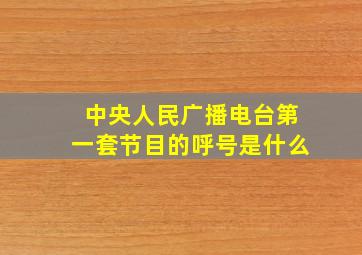 中央人民广播电台第一套节目的呼号是什么