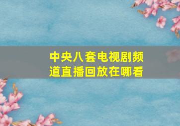 中央八套电视剧频道直播回放在哪看