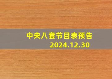 中央八套节目表预告2024.12.30