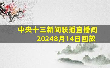 中央十三新闻联播直播间20248月14日回放