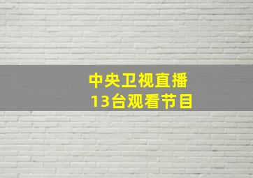 中央卫视直播13台观看节目