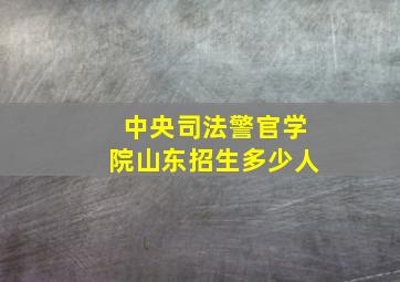 中央司法警官学院山东招生多少人