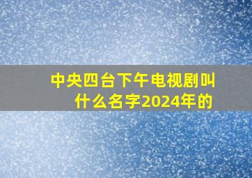 中央四台下午电视剧叫什么名字2024年的