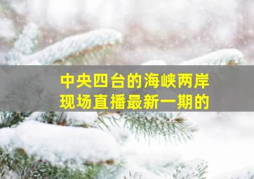 中央四台的海峡两岸现场直播最新一期的