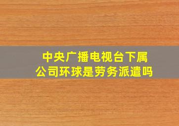 中央广播电视台下属公司环球是劳务派遣吗