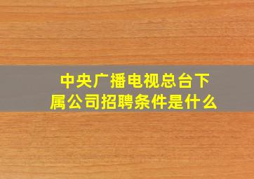 中央广播电视总台下属公司招聘条件是什么