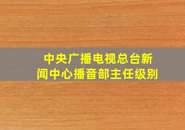 中央广播电视总台新闻中心播音部主任级别