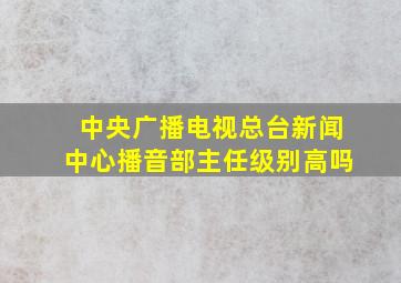 中央广播电视总台新闻中心播音部主任级别高吗