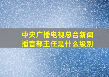 中央广播电视总台新闻播音部主任是什么级别