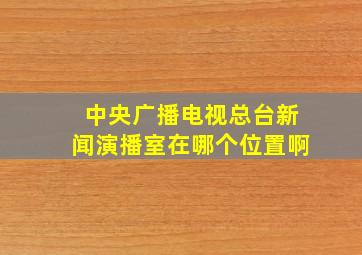 中央广播电视总台新闻演播室在哪个位置啊