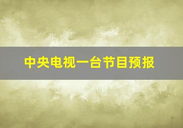 中央电视一台节目预报