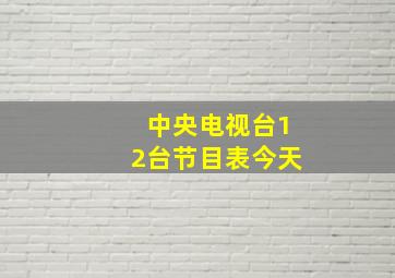 中央电视台12台节目表今天