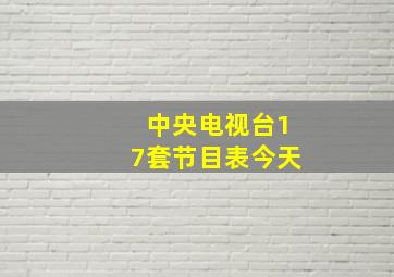 中央电视台17套节目表今天