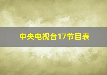 中央电视台17节目表