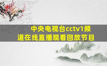 中央电视台cctv1频道在线直播观看回放节目