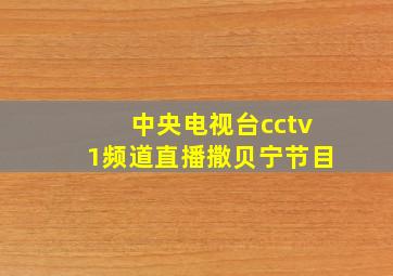 中央电视台cctv1频道直播撒贝宁节目