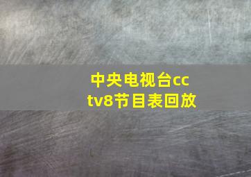 中央电视台cctv8节目表回放