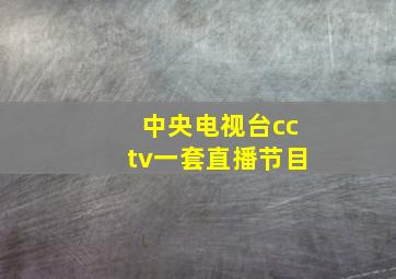 中央电视台cctv一套直播节目