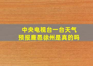 中央电视台一台天气预报鹿邑徐州是真的吗