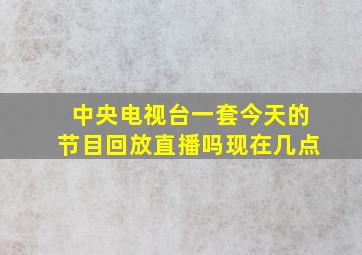 中央电视台一套今天的节目回放直播吗现在几点