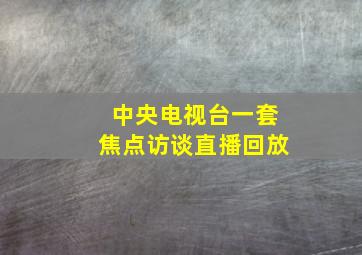 中央电视台一套焦点访谈直播回放