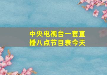 中央电视台一套直播八点节目表今天