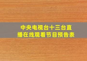 中央电视台十三台直播在线观看节目预告表