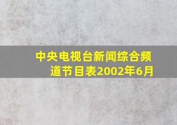 中央电视台新闻综合频道节目表2002年6月