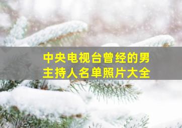 中央电视台曾经的男主持人名单照片大全