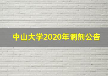 中山大学2020年调剂公告