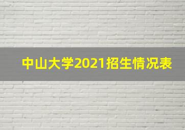 中山大学2021招生情况表