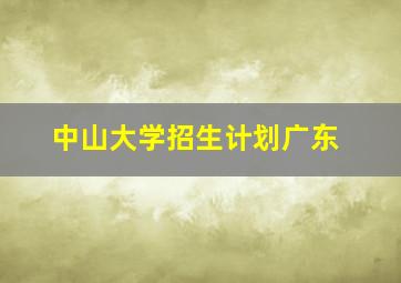 中山大学招生计划广东