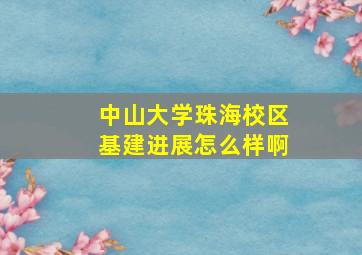 中山大学珠海校区基建进展怎么样啊