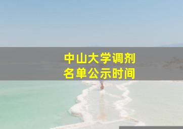 中山大学调剂名单公示时间