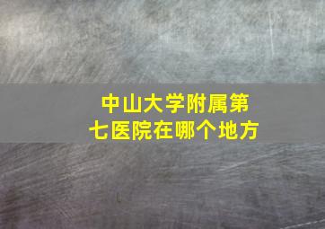 中山大学附属第七医院在哪个地方