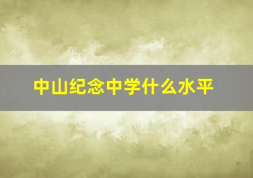 中山纪念中学什么水平