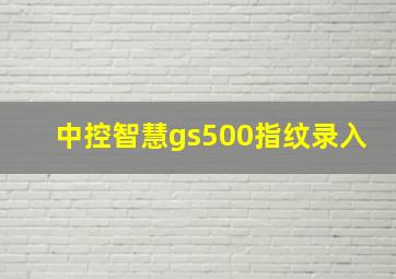 中控智慧gs500指纹录入