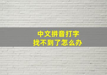 中文拼音打字找不到了怎么办