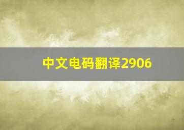 中文电码翻译2906