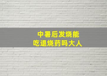 中暑后发烧能吃退烧药吗大人