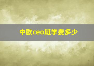 中欧ceo班学费多少