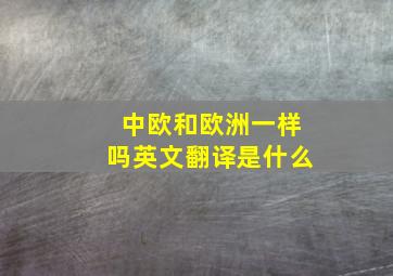 中欧和欧洲一样吗英文翻译是什么