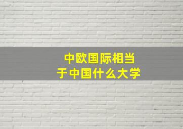 中欧国际相当于中国什么大学