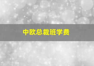 中欧总裁班学费