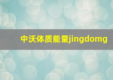 中沃体质能量jingdomg