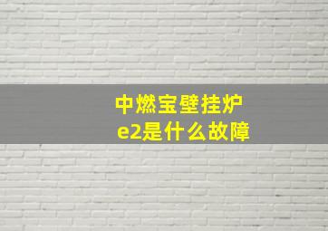 中燃宝壁挂炉e2是什么故障